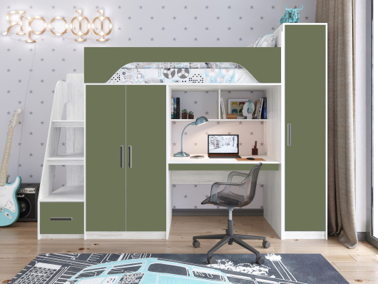 Кровать-чердак Тея со шкафом - купить за 0.00 руб.