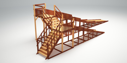 Зимняя деревянная игровая горка Савушка Зима 9 - купить за 379000.00 руб.