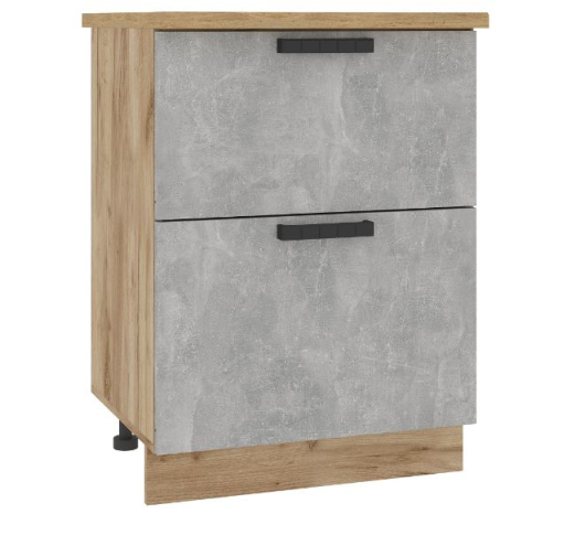 Шкаф нижний с 2 ящиками Бетоны ШН2Я 600 - купить за 6830.00 руб.