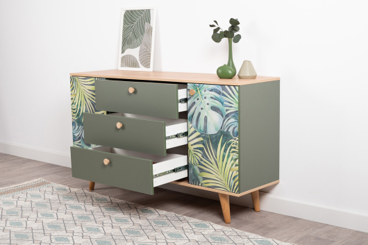 Комод Маттиас 16.245 Гикори Рокфорд/Дымчатый Зеленый - купить за 16526.00 руб.