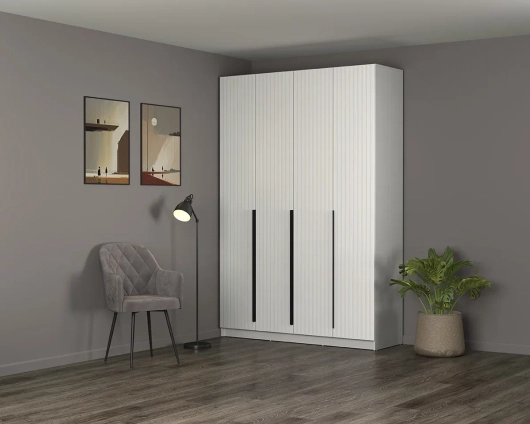 Шкаф 4-х дверный 67.09 Брандо ЛДСП/МДФ Белый - купить за 34349.00 руб.