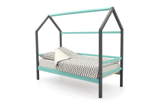 Детская кровать-домик Svogen графит-мятный - купить за 11890.00 руб.