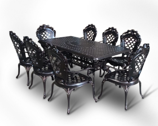 Мебель из литого алюминия стол Вулкан-2 + 8 кресел Финляндия-4 - купить за 204300.00 руб.