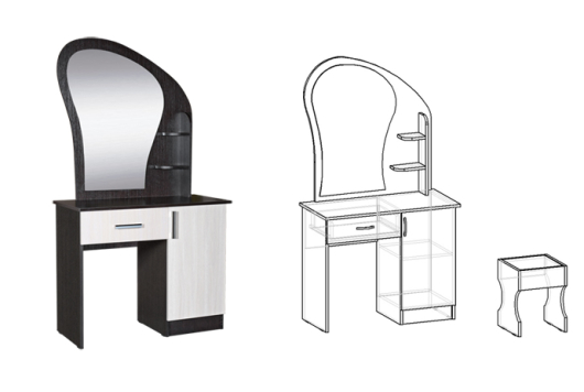 Стол макияжный с банкеткой и ящиком Светлана - купить за 12547.00 руб.