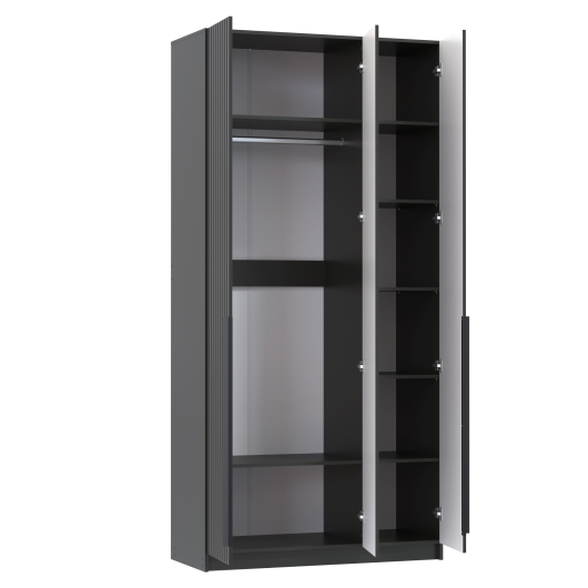 Шкаф 3-х дверный 67.08 Брандо ЛДСП/МДФ Графит - купить за 26736.00 руб.