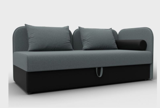 Тахта Лига-094 рогожка Амур 07 серый/черный - купить за 41990.00 руб.