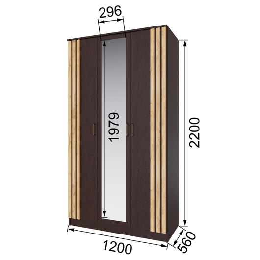 Шкаф Кано КПШ-2 Венге/Дуб Крафт золотой - купить за 21849.00 руб.