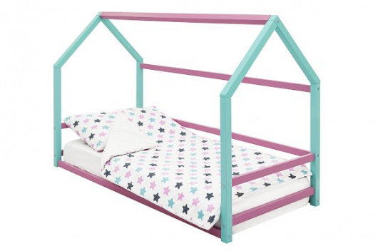 Детская кровать-домик Монтессори Svogen мятный-лаванда - купить за 8490.00 руб.