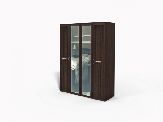 Шкаф для платья и белья Соната 4-х дверный с 2-я зеркалами ИД 01.119 - купить за 30535.0000 руб.