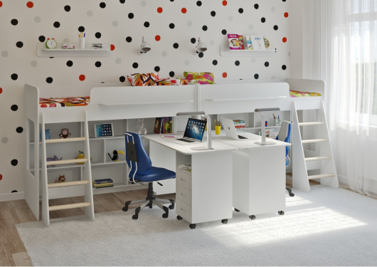 Двухъярусная кровать Легенда 26.4 белая - купить за 75660.00 руб.