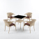 Обеденная группа Вайнхейвен + 4 кресла Греция из искусственного ротанга - купить за 41250.00 руб.