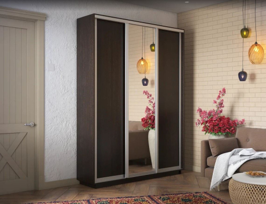 Шкаф-купе Экспресс 3-х дверный ЛДСП/Зеркало/ЛДСП - купить за 34480.00 руб.