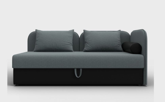 Тахта Лига-094 рогожка Амур 07 серый/черный - купить за 41990.00 руб.