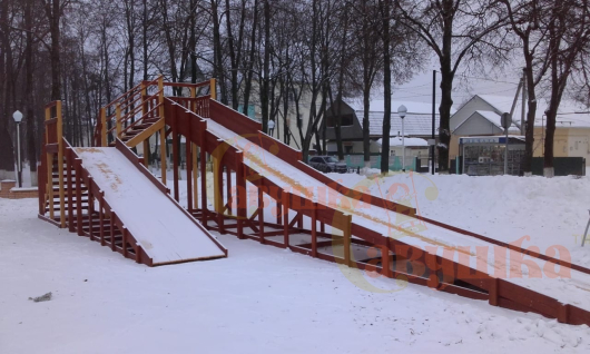 Зимняя деревянная игровая горка Савушка Зима 9 - купить за 379000.00 руб.