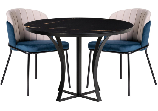 Обеденная группа Киол морской / кремовый / обсидиан / черный - купить за 0.00 руб.