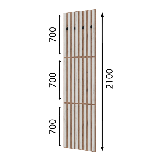 Вешалка 3-х ярусная Кано КПВ-3 Белый/Дуб Крафт золотой - купить за 5429.00 руб.