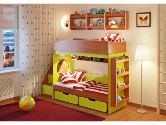 Двухъярусная кровать Легенда 10.3 с полками - купить за 37497.00 руб.