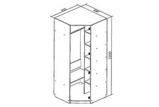 Шкаф угловой 2200 высота