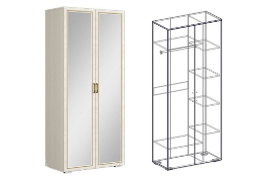 Шкаф 2х створчатый комбинированный с зеркалом Виктория (440) - купить за 30360.00 руб.