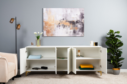 Тумба под ТВ 16.66 Монтесито Белый шагрень - купить за 20056.00 руб.