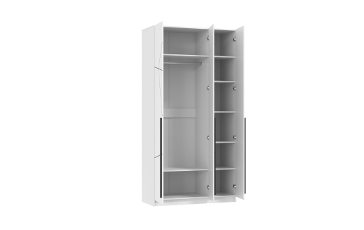 Шкаф 3-х дверный 67.12 Брандо ЛДСП/МДФ Белый Геометрия - купить за 23549.00 руб.