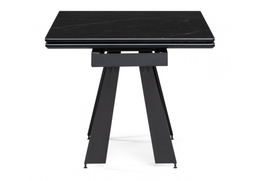 Стеклянный стол Марвин 160(220)х90х76 черный мрамор / черный - купить за 39990.00 руб.