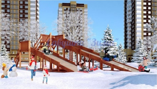 Зимняя деревянная игровая горка Савушка Зима 7 - купить за 286000.00 руб.
