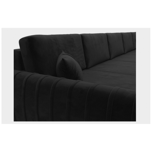 Диван Лига-057 МегаЛонг велюр SEVEN 35 чёрный - купить за 173990.00 руб.