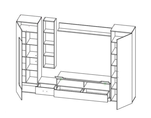 Стенка Loft 20 Белый Снег/Черный - купить за 0.00 руб.
