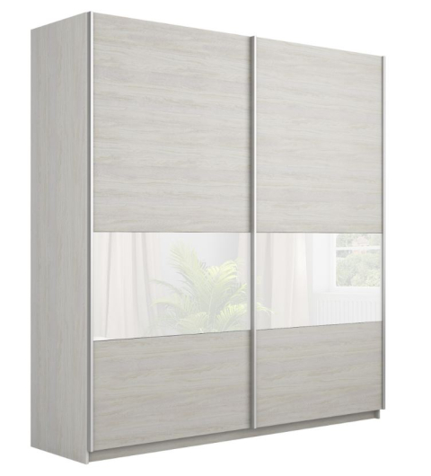 Шкаф-купе 2-х дверный Прайм 3 секции ДСП/Белое стекло - купить за 43280.00 руб.