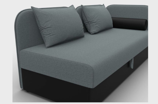 Тахта Лига-094 рогожка Амур 07 серый/черный - купить за 41990.00 руб.