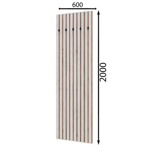 Вешалка Кано 600 КПВ-2 Белый/Дуб Крафт золотой - купить за 6507.00 руб.