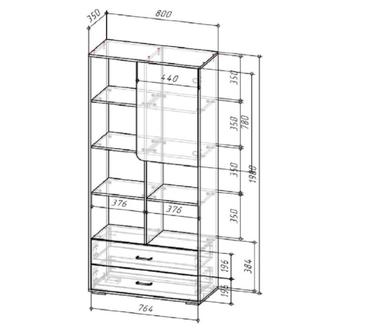 Шкаф открытый Дастин - купить за 0.00 руб.