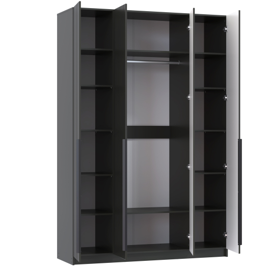 Шкаф 4-х дверный 67.16 Брандо ЛДСП/МДФ Графит - купить за 21912.00 руб.