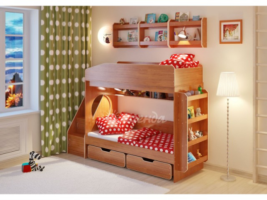 Двухъярусная кровать Легенда 10.3 с полками - купить за 37497.00 руб.