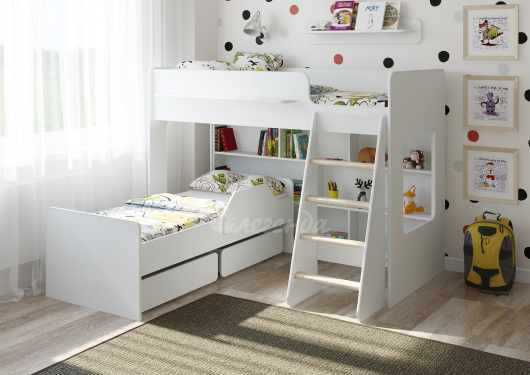 Двухъярусная кровать Легенда 26.2 белая - купить за 38000.00 руб.