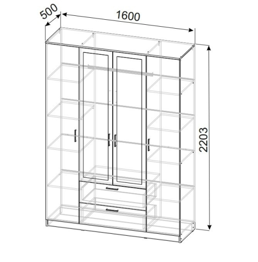 Шкаф для одежды Виста 1 - купить за 0.00 руб.