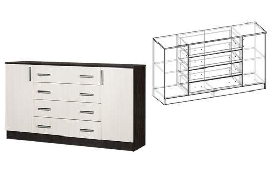 Комод комбинированный Светлана - купить за 14147.00 руб.