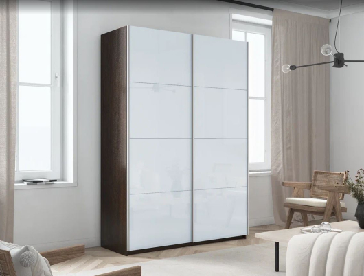 Шкаф-купе 2-х дверный Прайм Белое стекло - купить за 49290.00 руб.