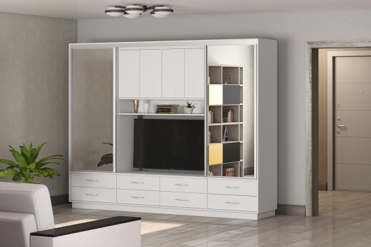 Стенка Милос 11-02 Белый/Белый снег - купить за 0.00 руб.