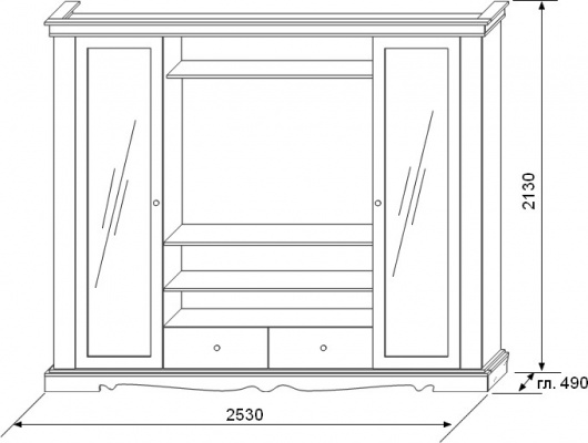 Шкаф комбинированный Амелия КМК 0435.1 - купить за 76819.00 руб.