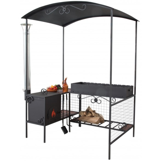 Мангал-беседка ММ-26П с печью под казан 8-12 л - купить за 39100.00 руб.