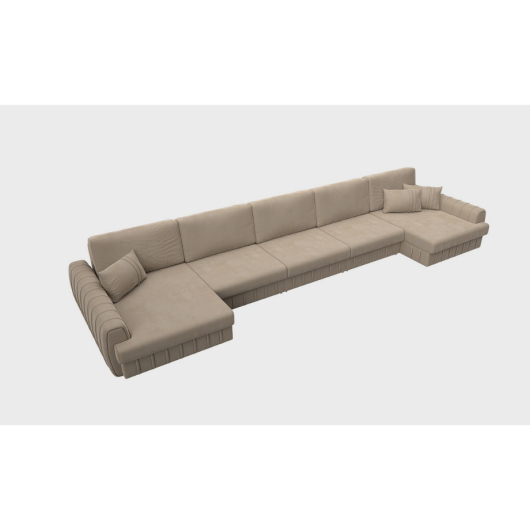 Диван Лига-057 МегаЛонг велюр SEVEN 729 бежевый - купить за 173990.00 руб.